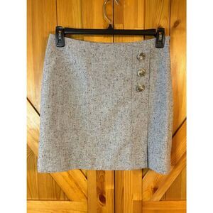 The Limited Gray Lined Wool Blend Pencil Mini Skirt Side Zip Size 6 (5297)